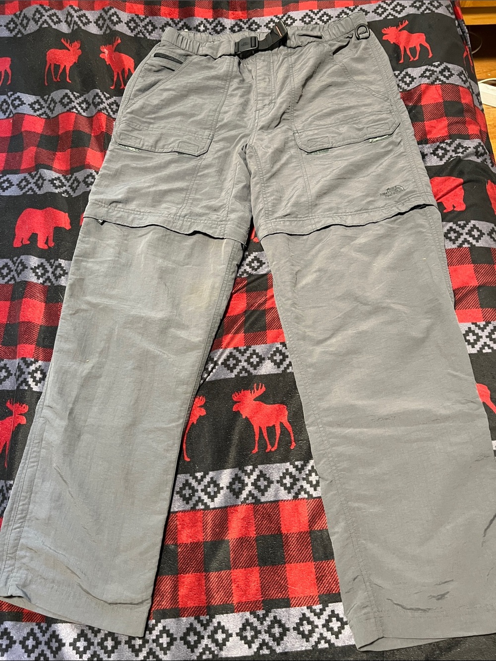 The North Face Men's Light Gray Zip-Off Cargo Pants